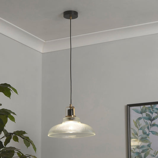 Clarity Ribbed Vintage Acrylic Pendant Light