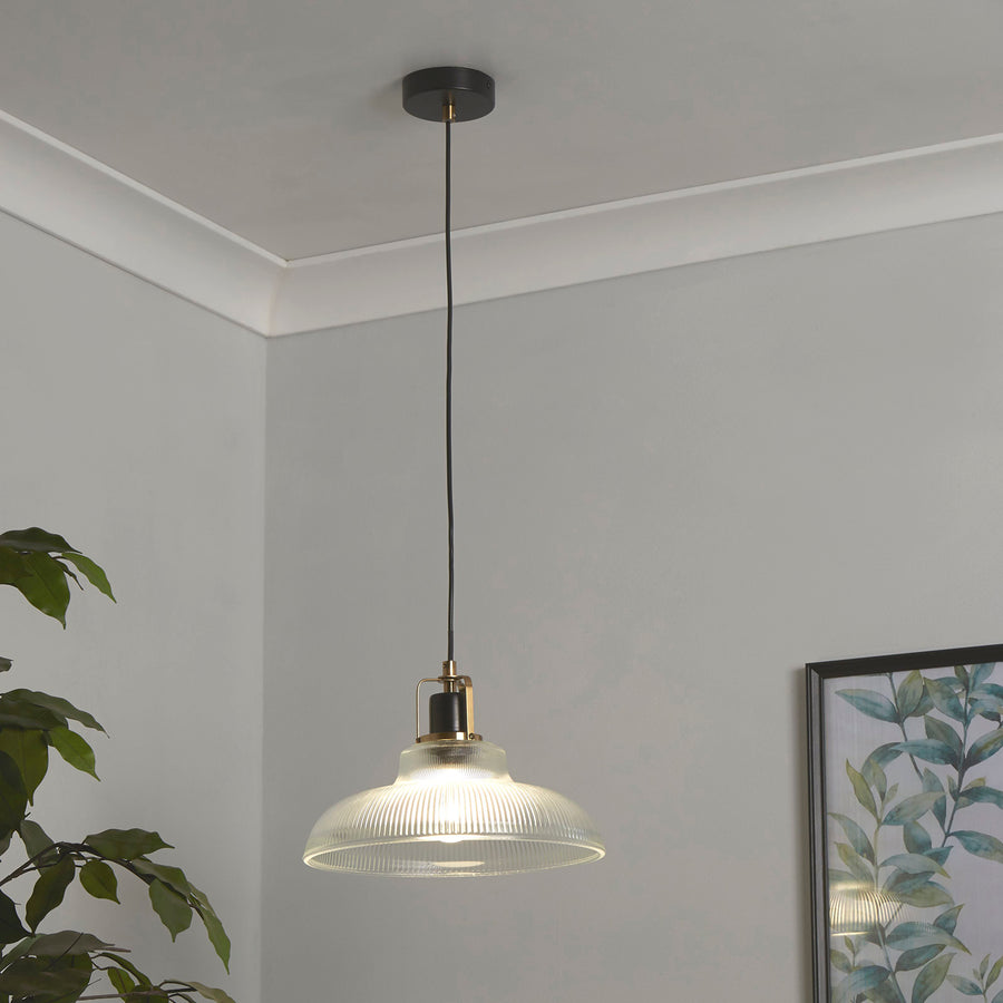 Clarity Ribbed Vintage Acrylic Pendant Light