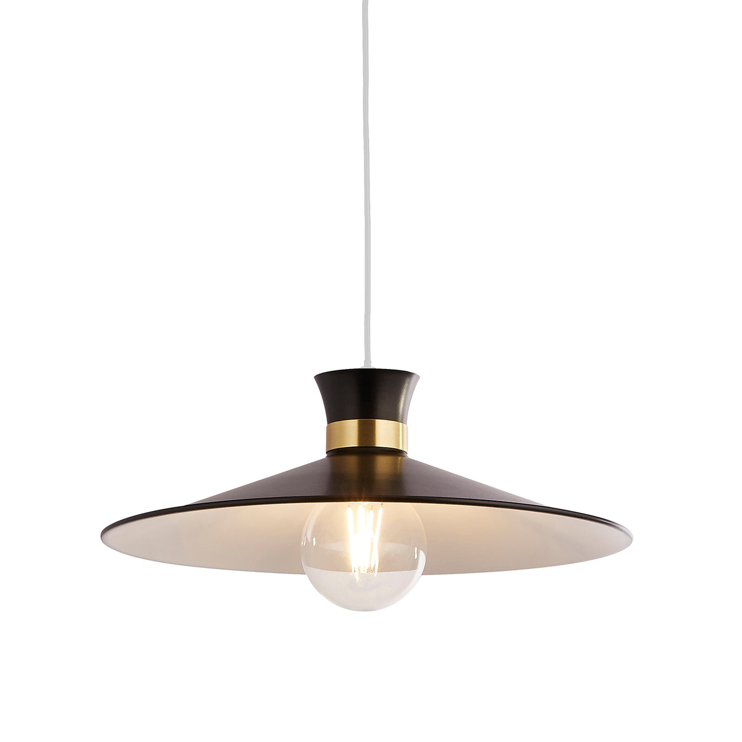 Noir Eclipse Black and Brass Easy Fit Light Shade