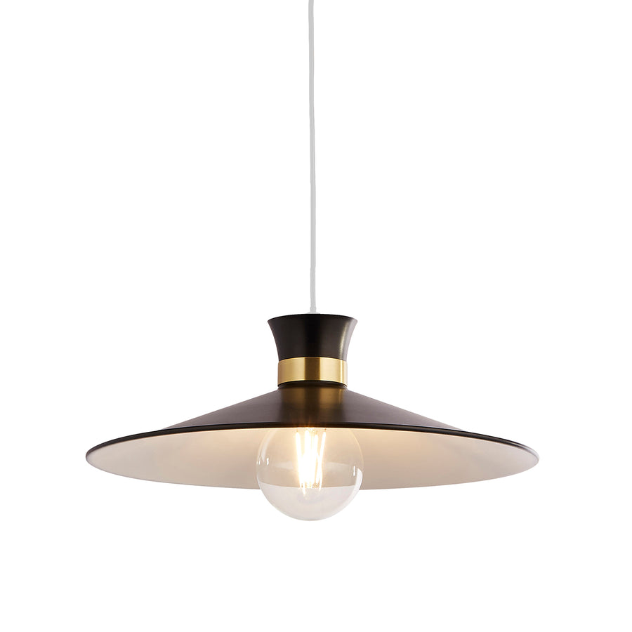 Noir Eclipse Black and Brass Easy Fit Light Shade
