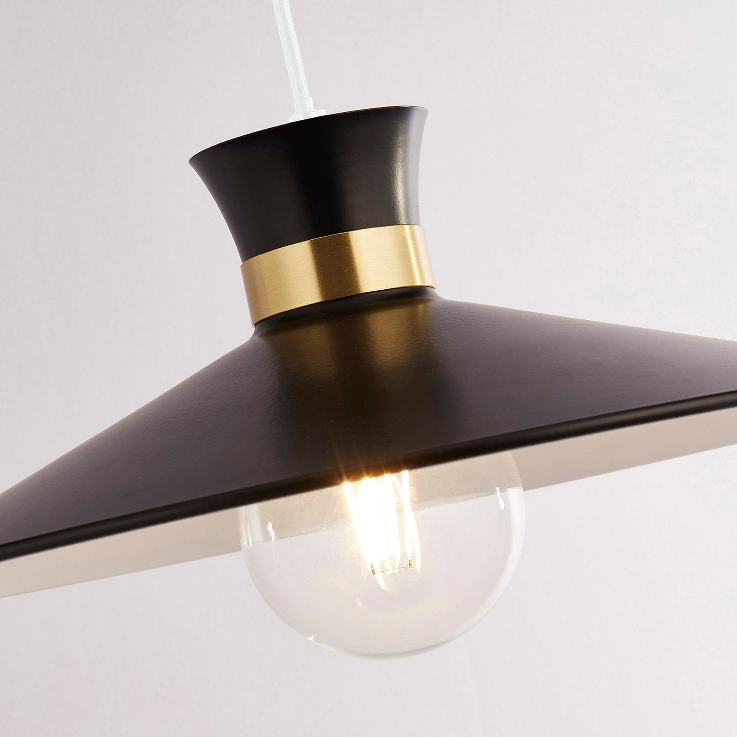 Noir Eclipse Black and Brass Easy Fit Light Shade