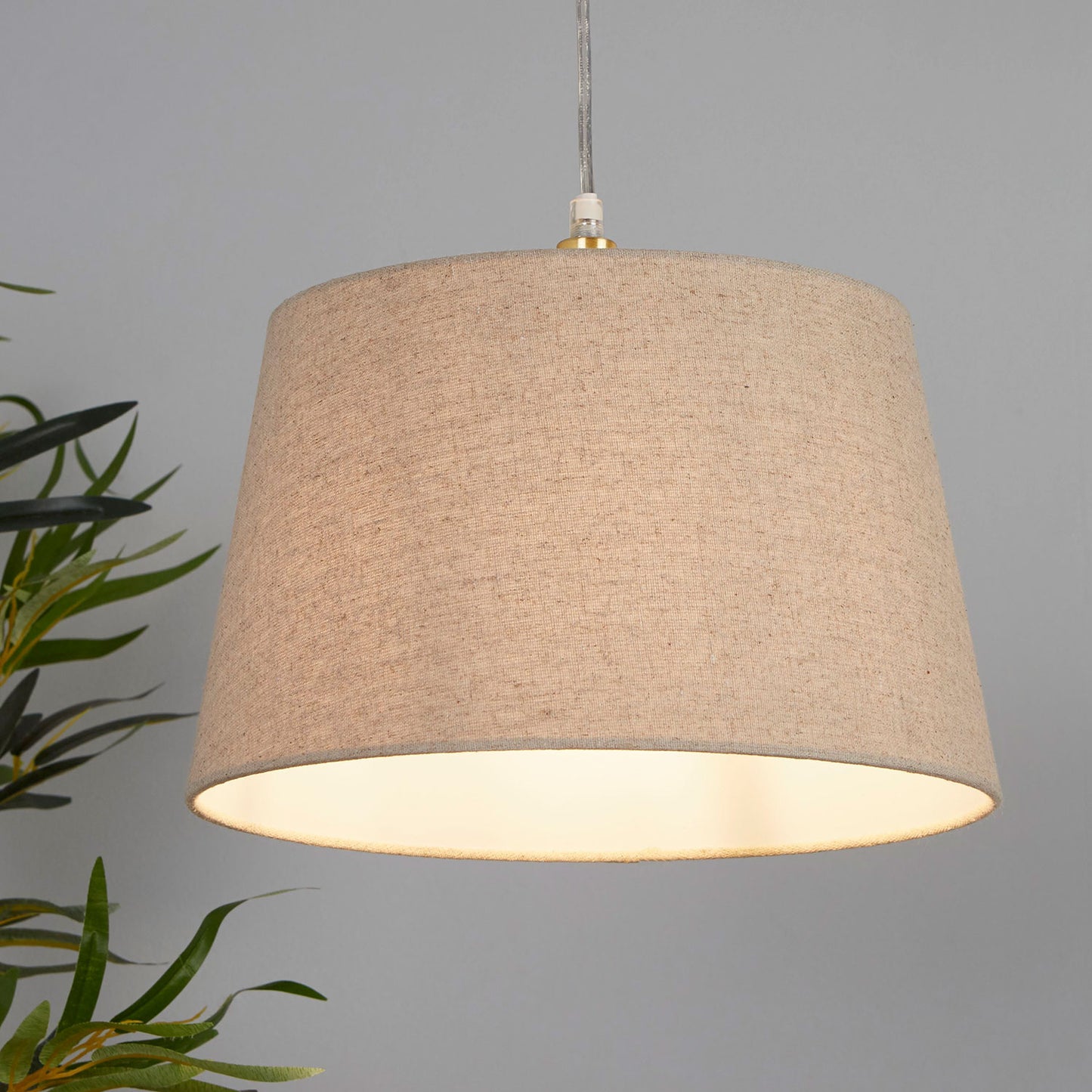 Oakfield Natural Linen Tapered Easy Fit Drum Light Shade