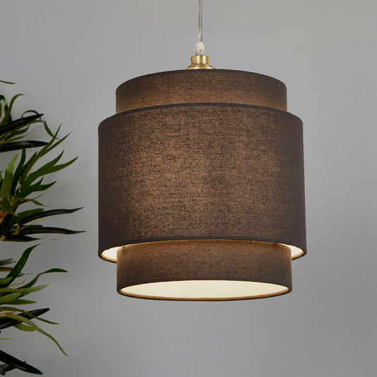 Oakfield Tiered Grey Linen Easy Fit Light Shade
