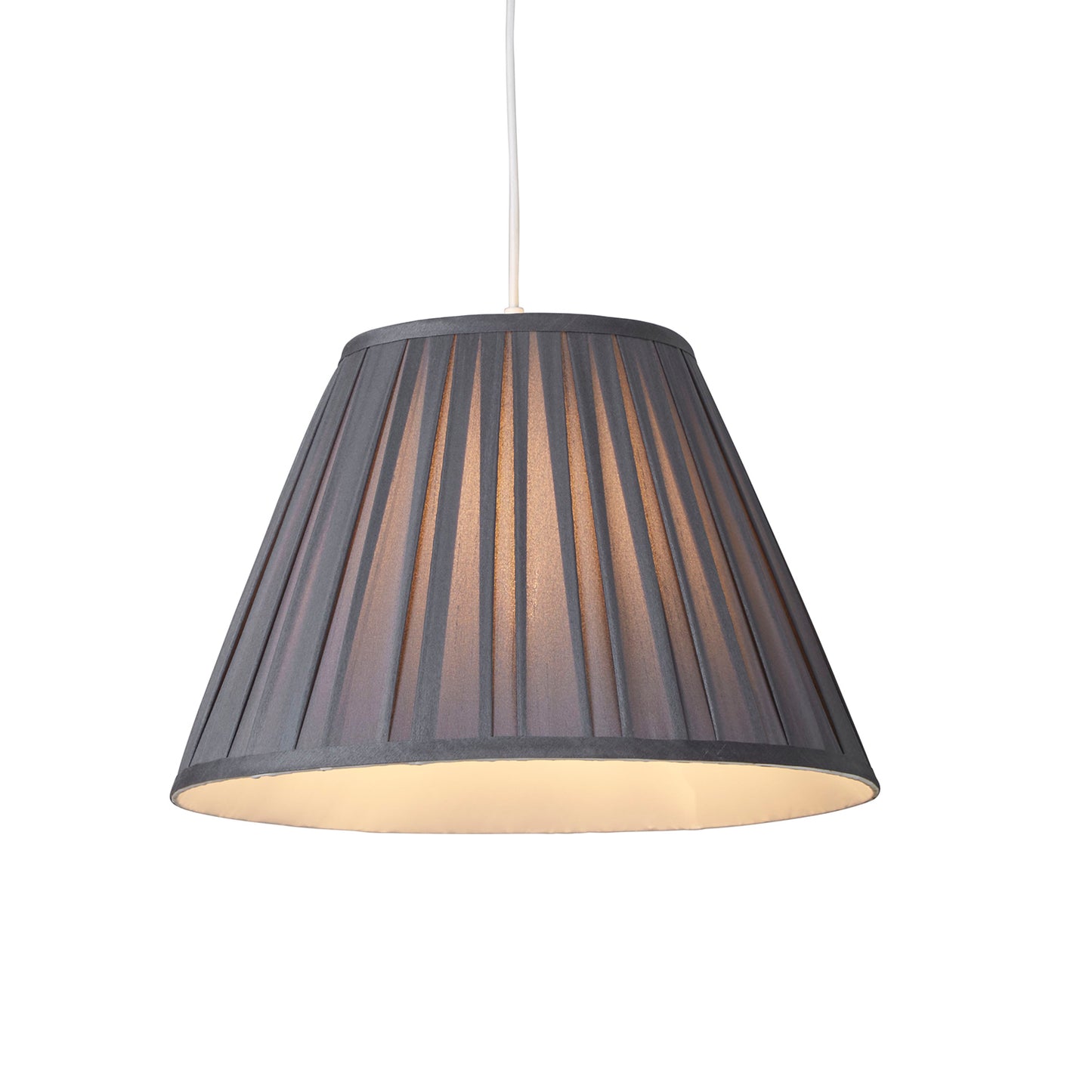 Twilight Tapered Grey Box Pleat Light Shade