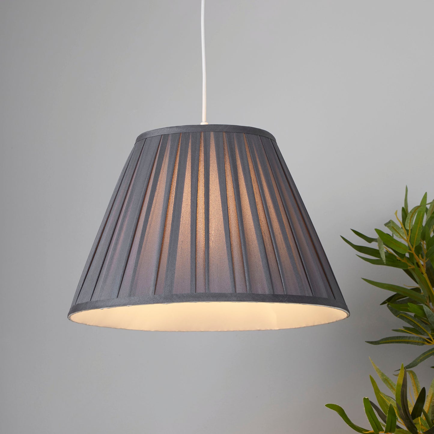 Twilight Tapered Grey Box Pleat Light Shade
