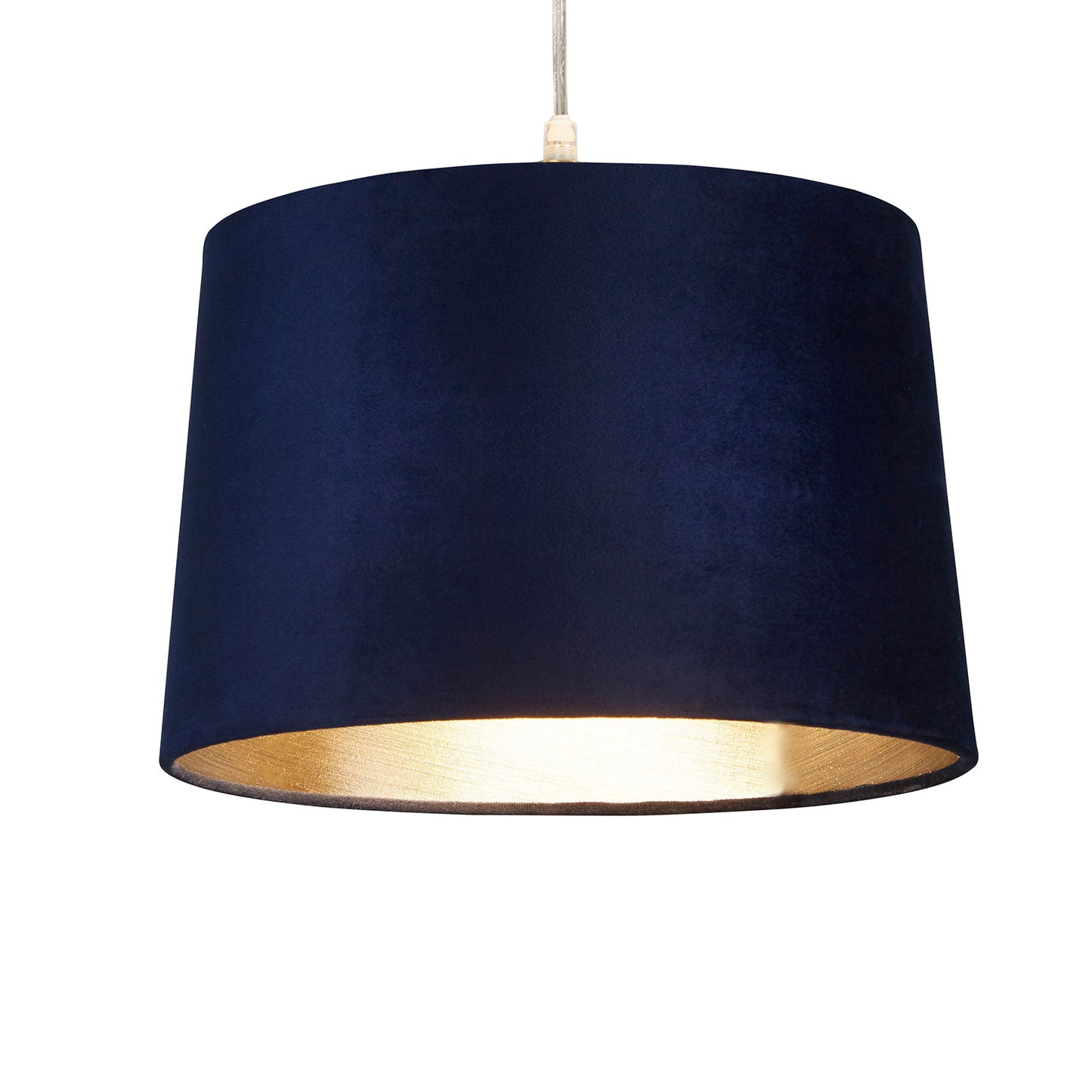 Navy Velour Velvet Tapered Drum Easy Fit Shade