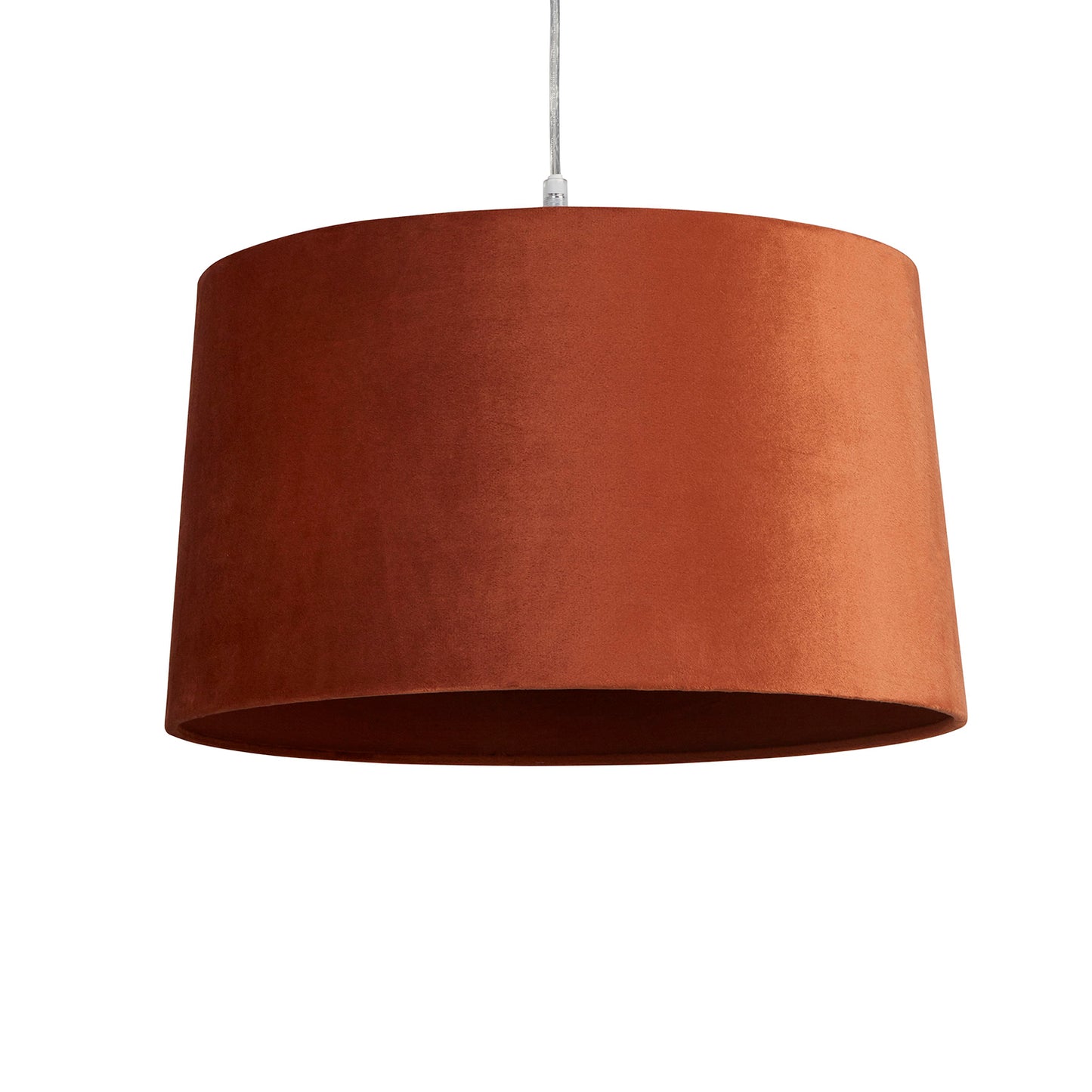 Orange Velour Velvet Tapered Drum Easy Fit Light Shade