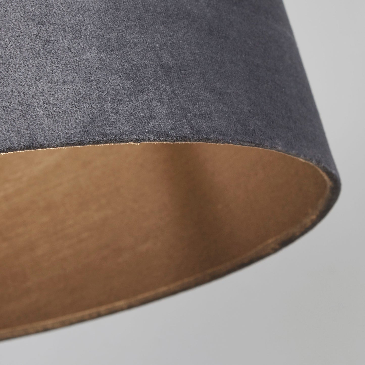 Velour Grey Velvet Tapered Easy Fit Drum Light Shade