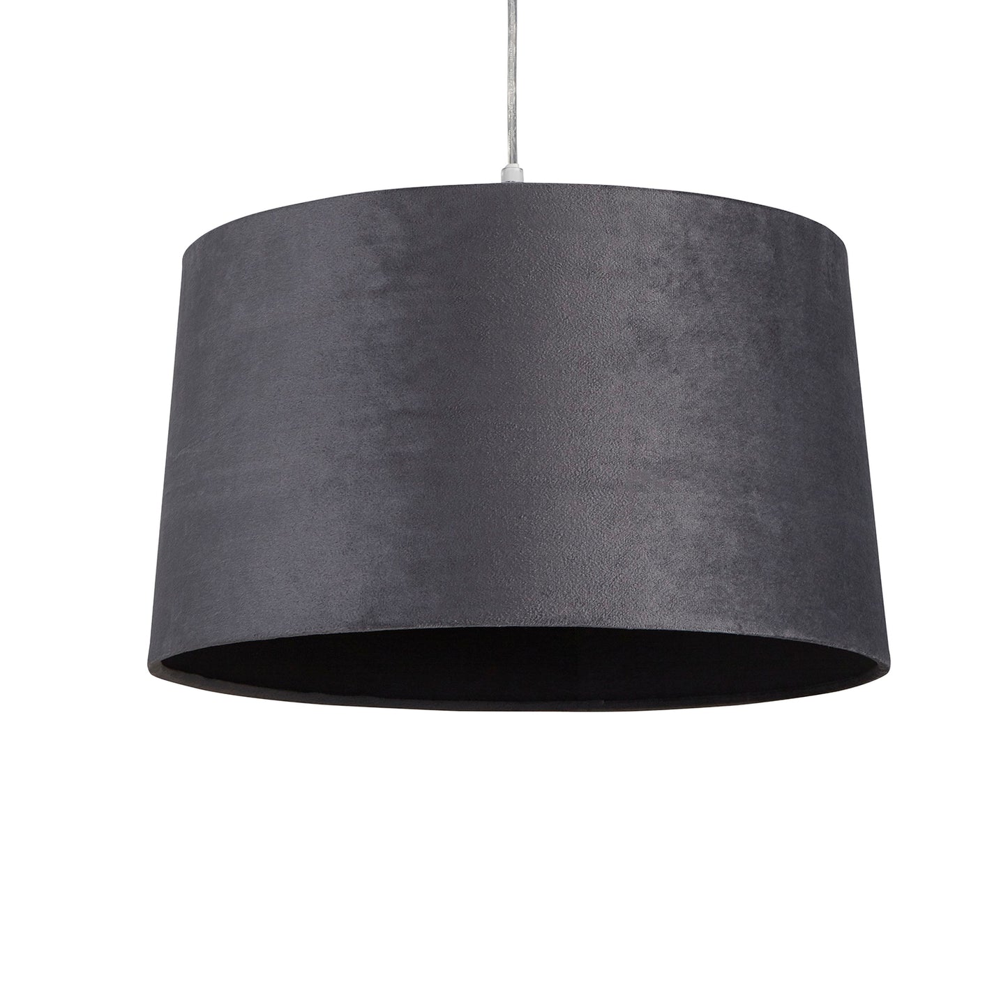 Velour Grey Velvet Tapered Easy Fit Drum Light Shade