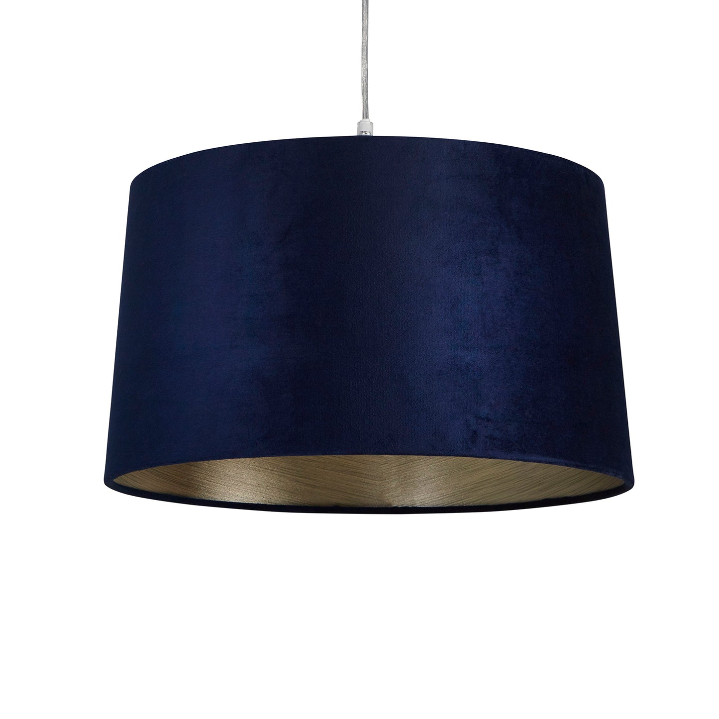 Navy Velour Velvet Tapered Drum Easy Fit Light Shade