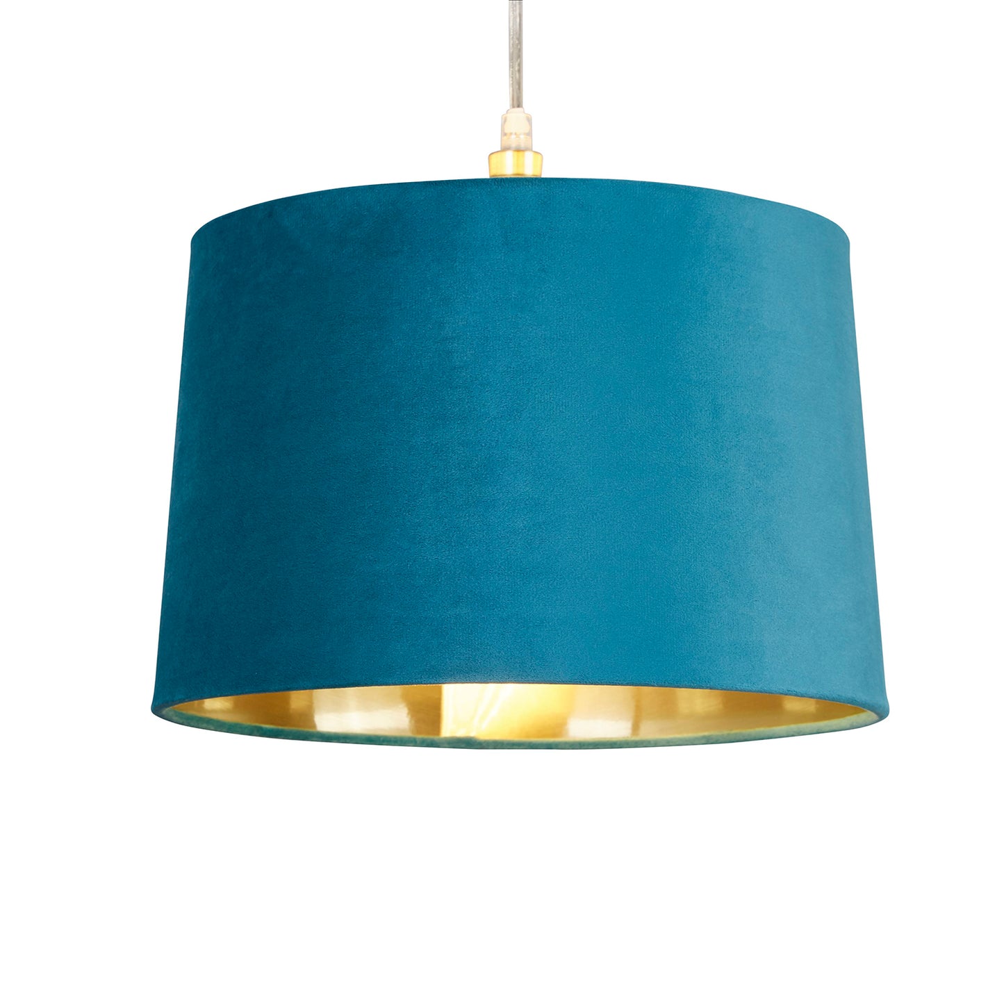 Teal Velour Velvet Tapered Drum Easy Fit Light Shade
