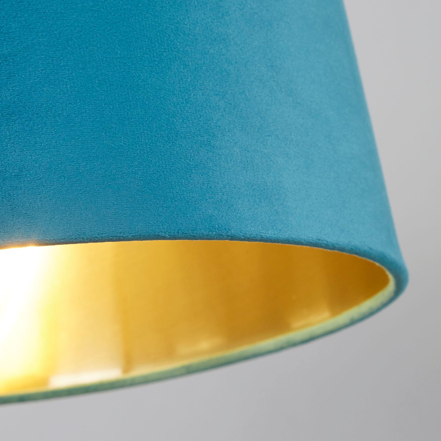 Teal Velour Velvet Tapered Drum Easy Fit Light Shade