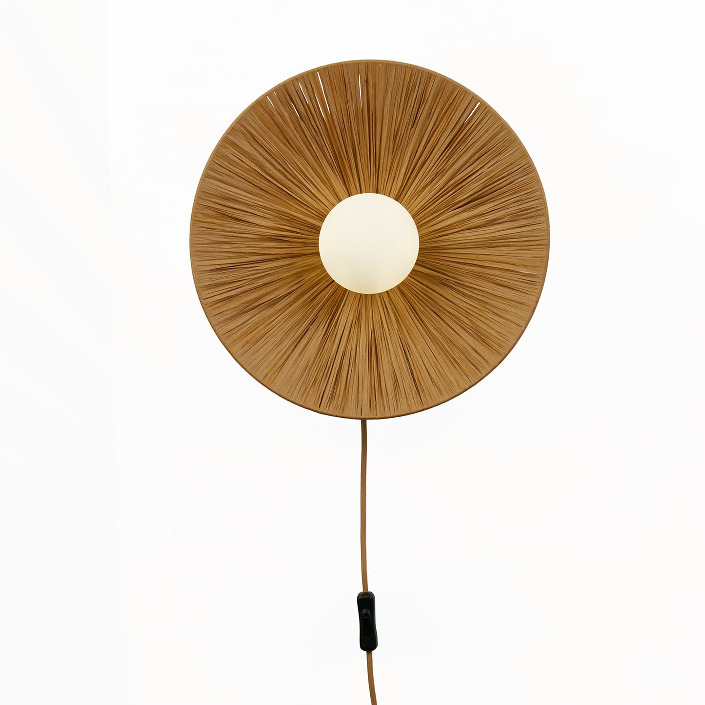 Sunburst Raffia Fibre Plug-In Wall Light