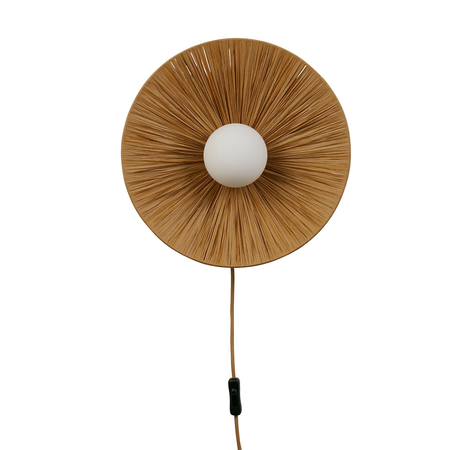 Sunburst Raffia Fibre Plug-In Wall Light