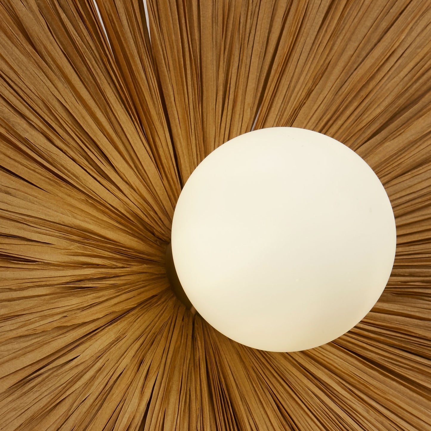 Sunburst Raffia Fibre Plug-In Wall Light