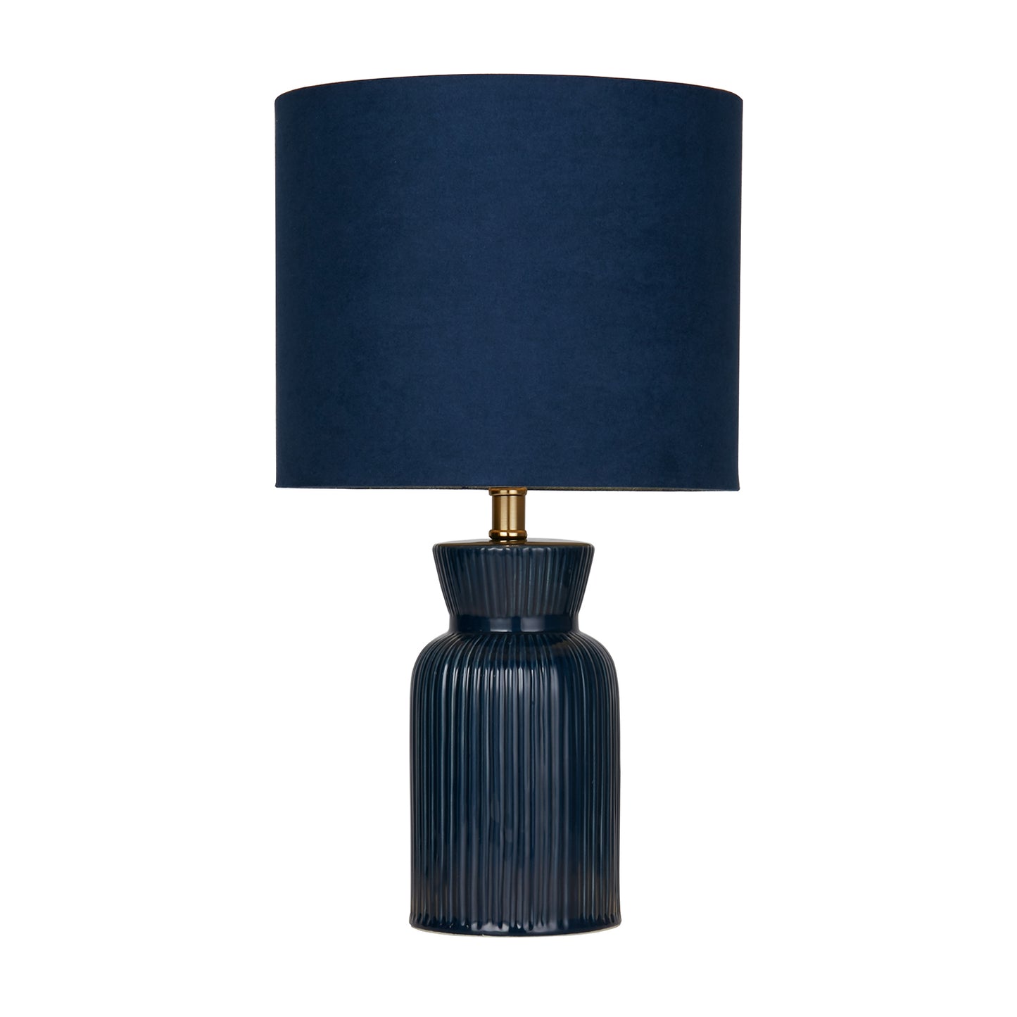 Sapphire Midnight Blue Ribbed Ceramic Table Lamp