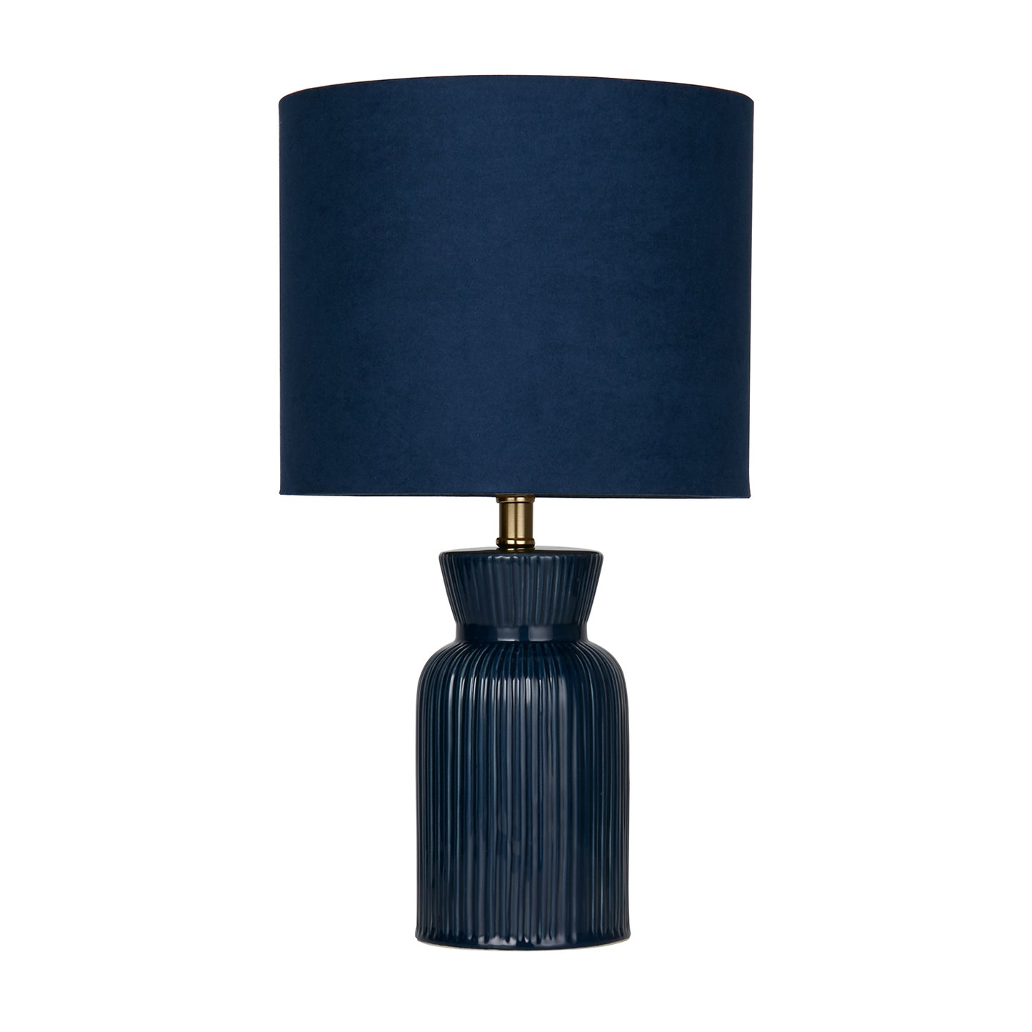 Sapphire Midnight Blue Ribbed Ceramic Table Lamp