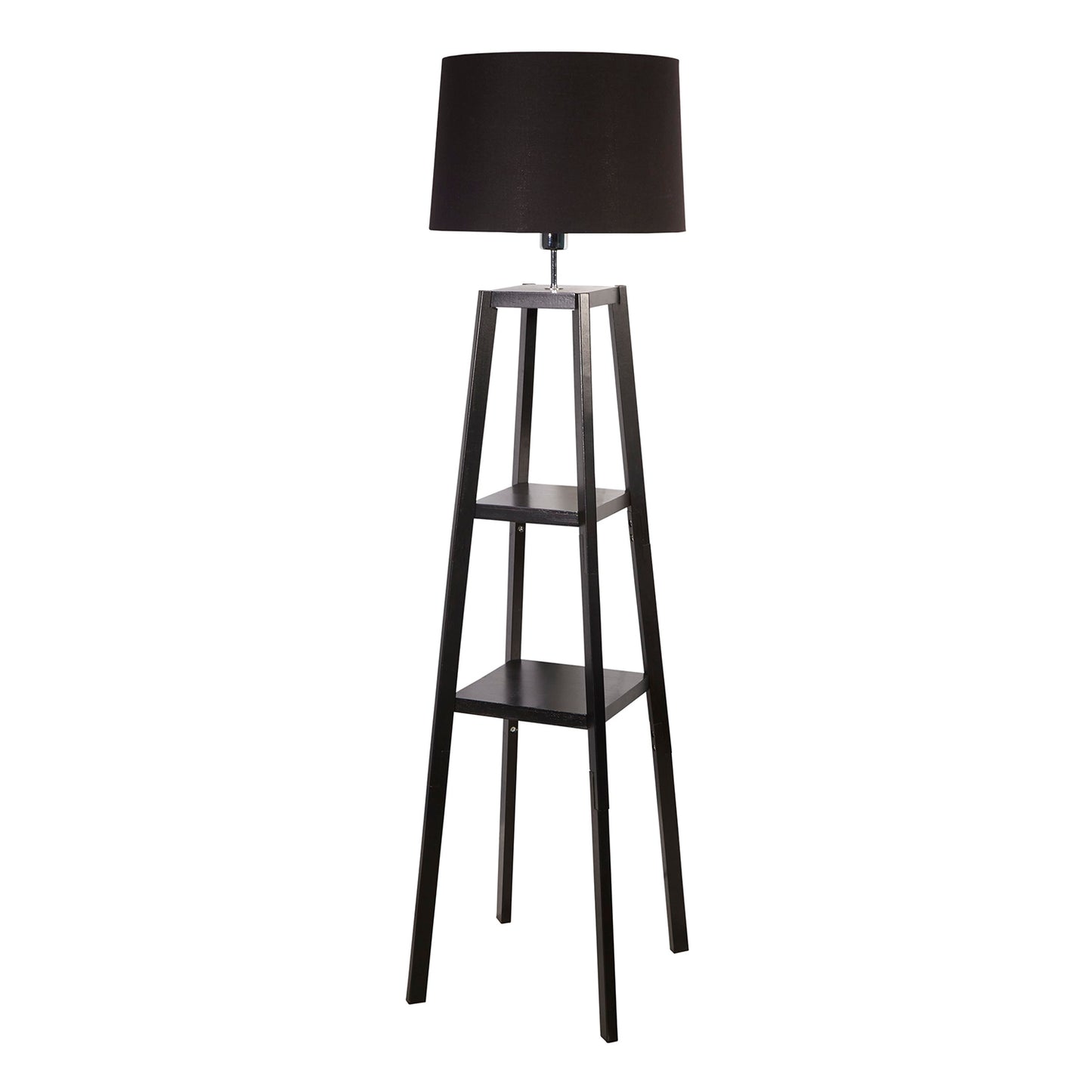 Tower Shelf Light Black Floor Lamp