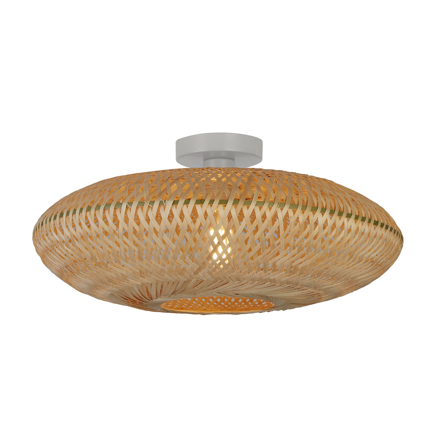 Willow Natural Woven Rattan Shade Ceiling Flush Light