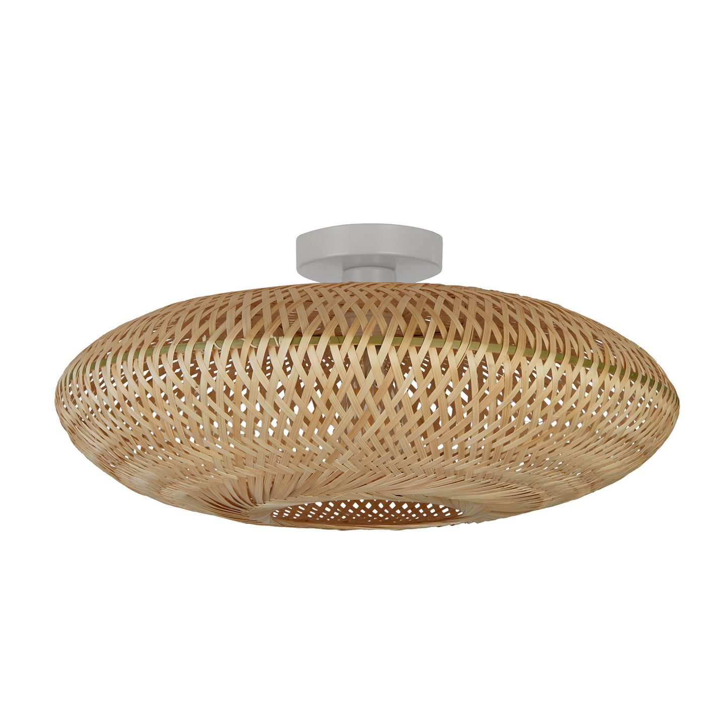 Willow Natural Woven Rattan Shade Ceiling Flush Light