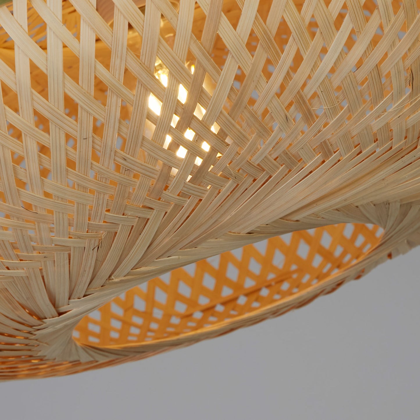 Willow Natural Woven Rattan Shade Ceiling Flush Light