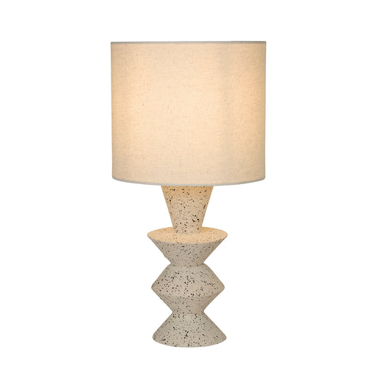 Terra Textured Ceramic Zigzag Table Lamp with Linen Shade