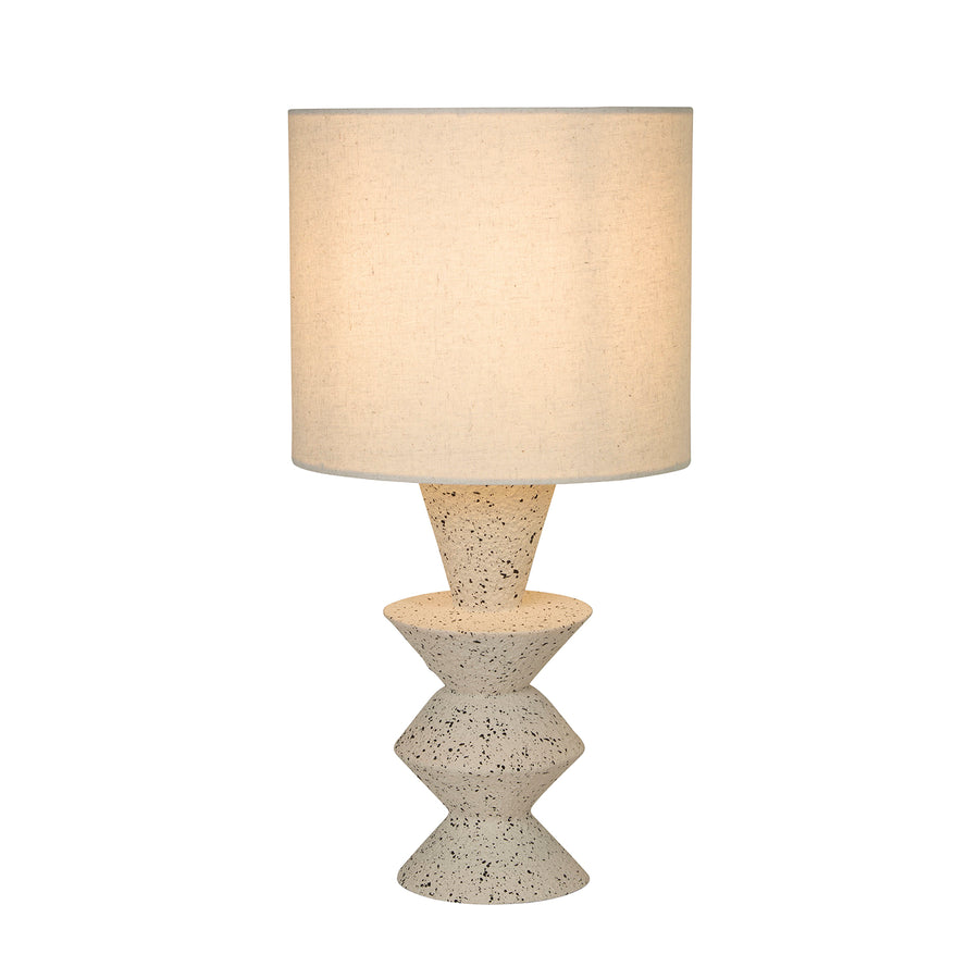 Terra Textured Ceramic Zigzag Table Lamp with Linen Shade
