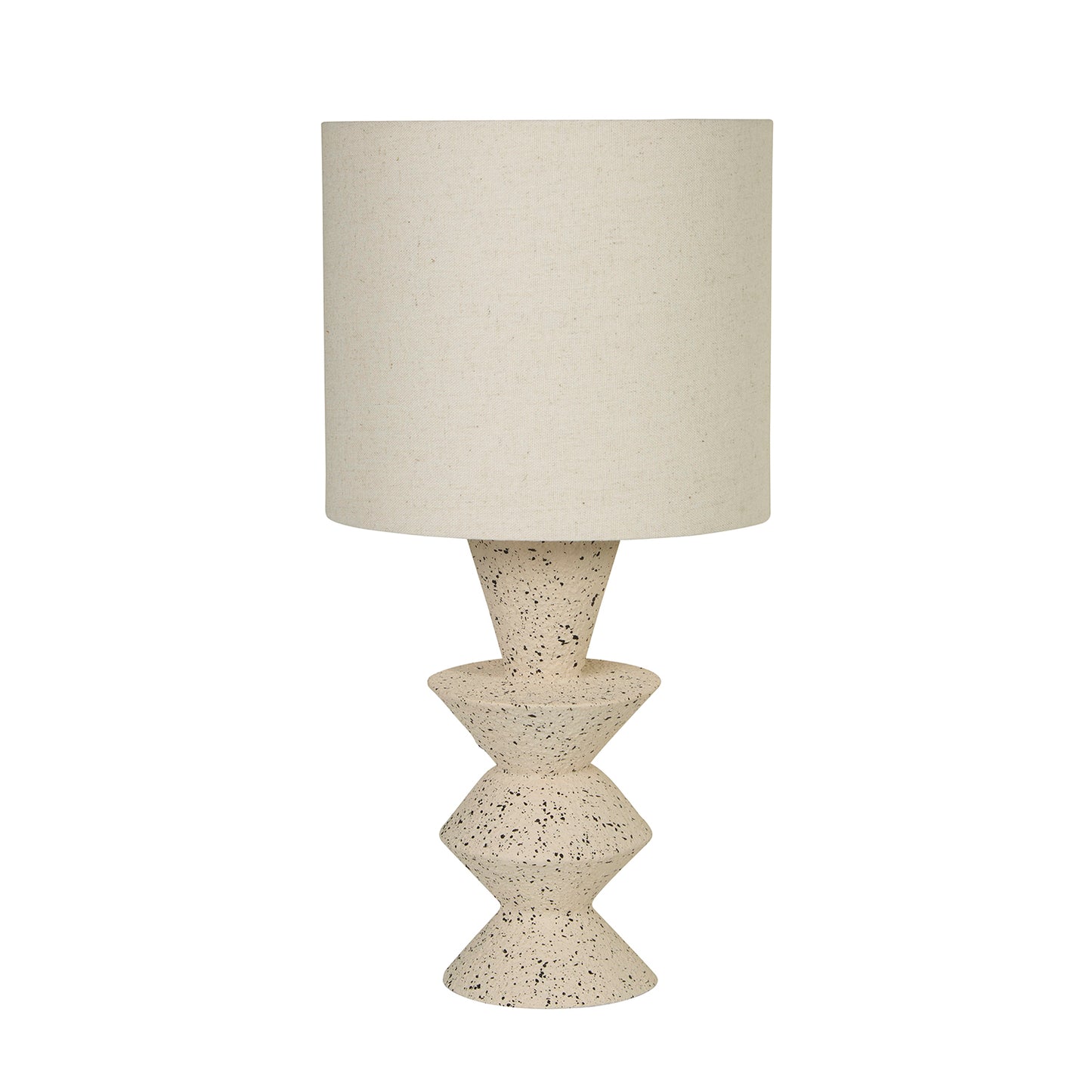 Terra Textured Ceramic Zigzag Table Lamp with Linen Shade