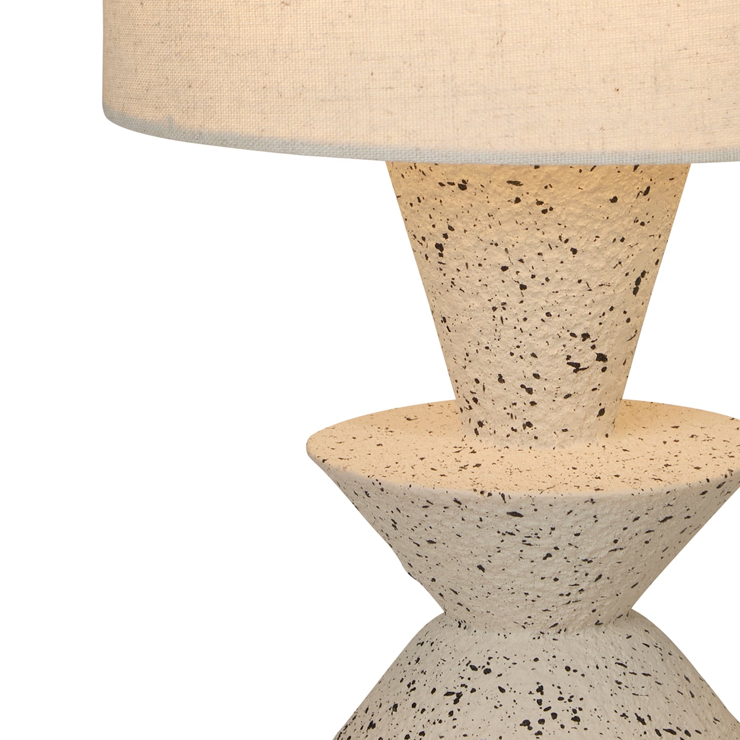 Terra Textured Ceramic Zigzag Table Lamp with Linen Shade