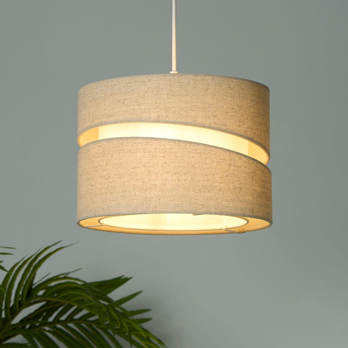 Beige Linen Double Band Easy Fit Light Shade