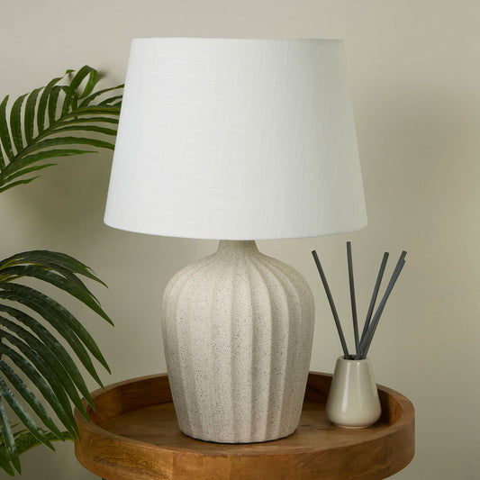 Sandstone Soft Sandstone Ribbed Ceramic Table Lamp