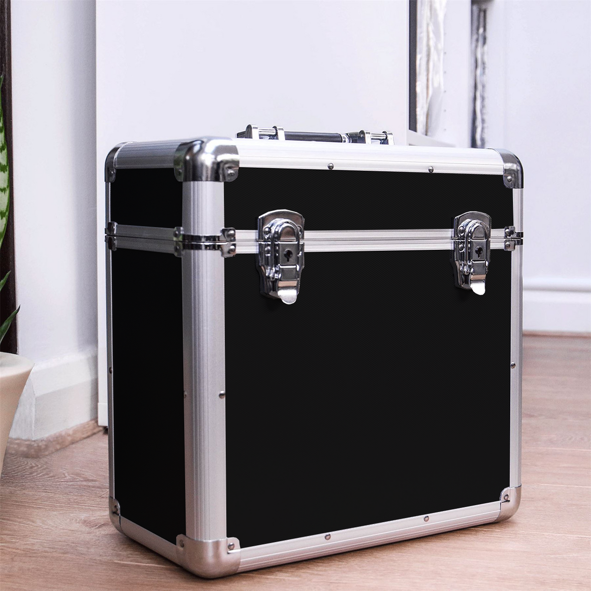 Black Vinyl LP Record Storage Case