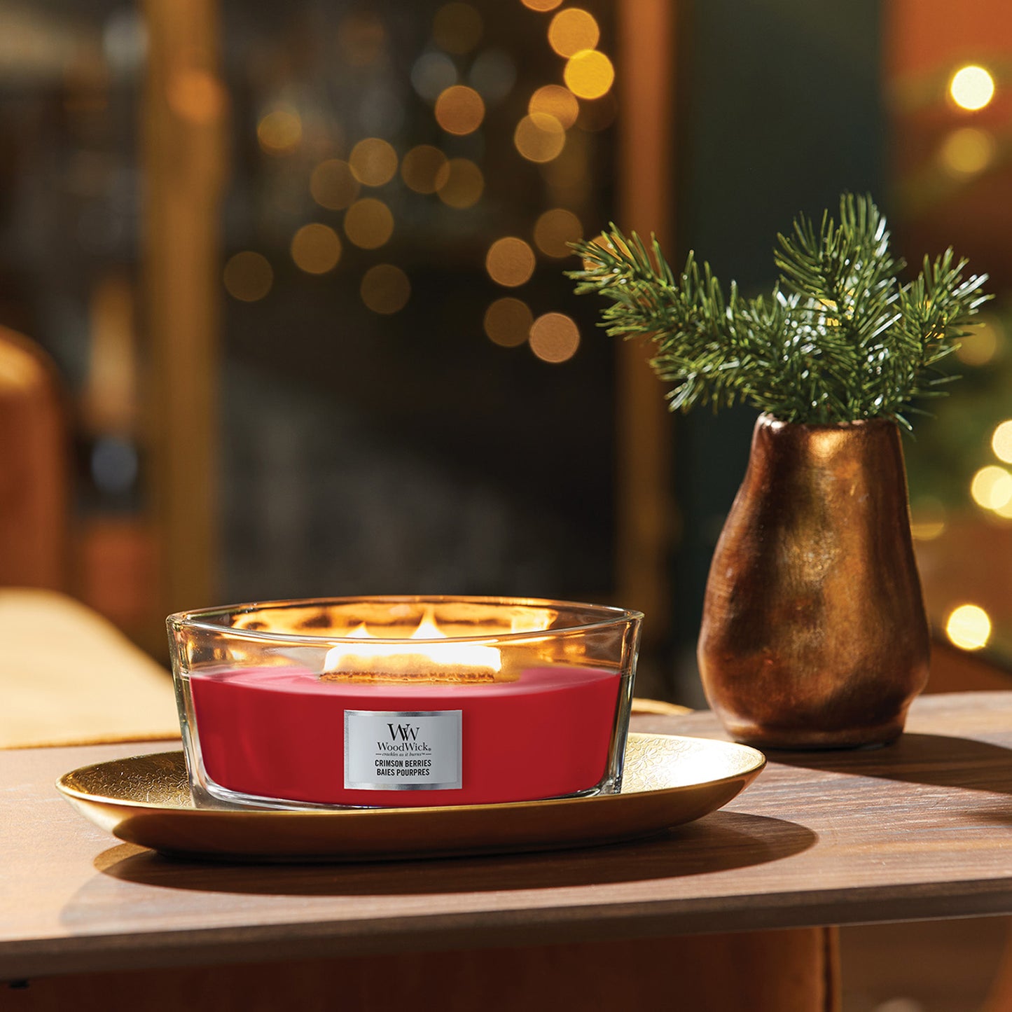 Woodwick Ellipse Crimson Berries Candle