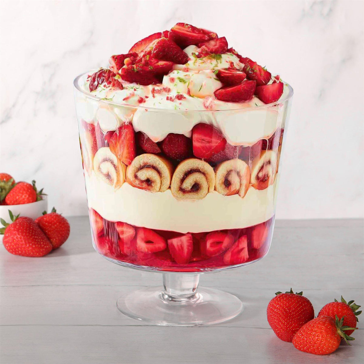 Footed Glass 2L Trifle Bowl