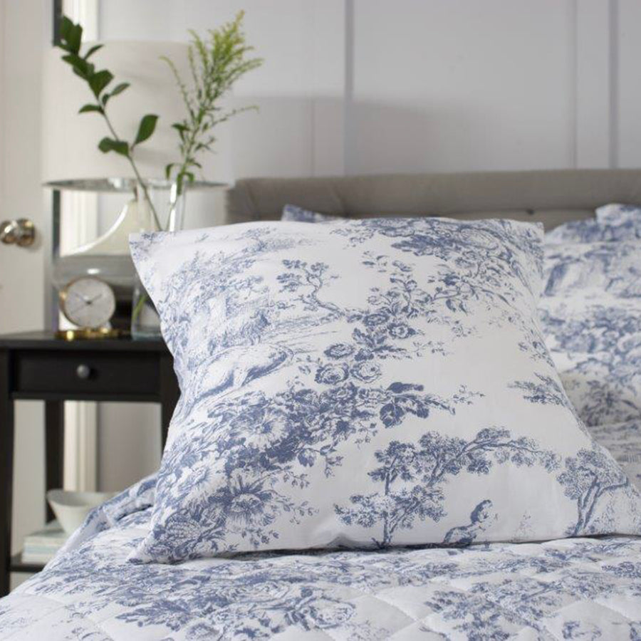 The Lyndon Company Toile Blue Printed Cushion (45cm x 45cm)