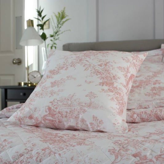 The Lyndon Company Toile Pink Printed Cushion (45cm x 45cm)