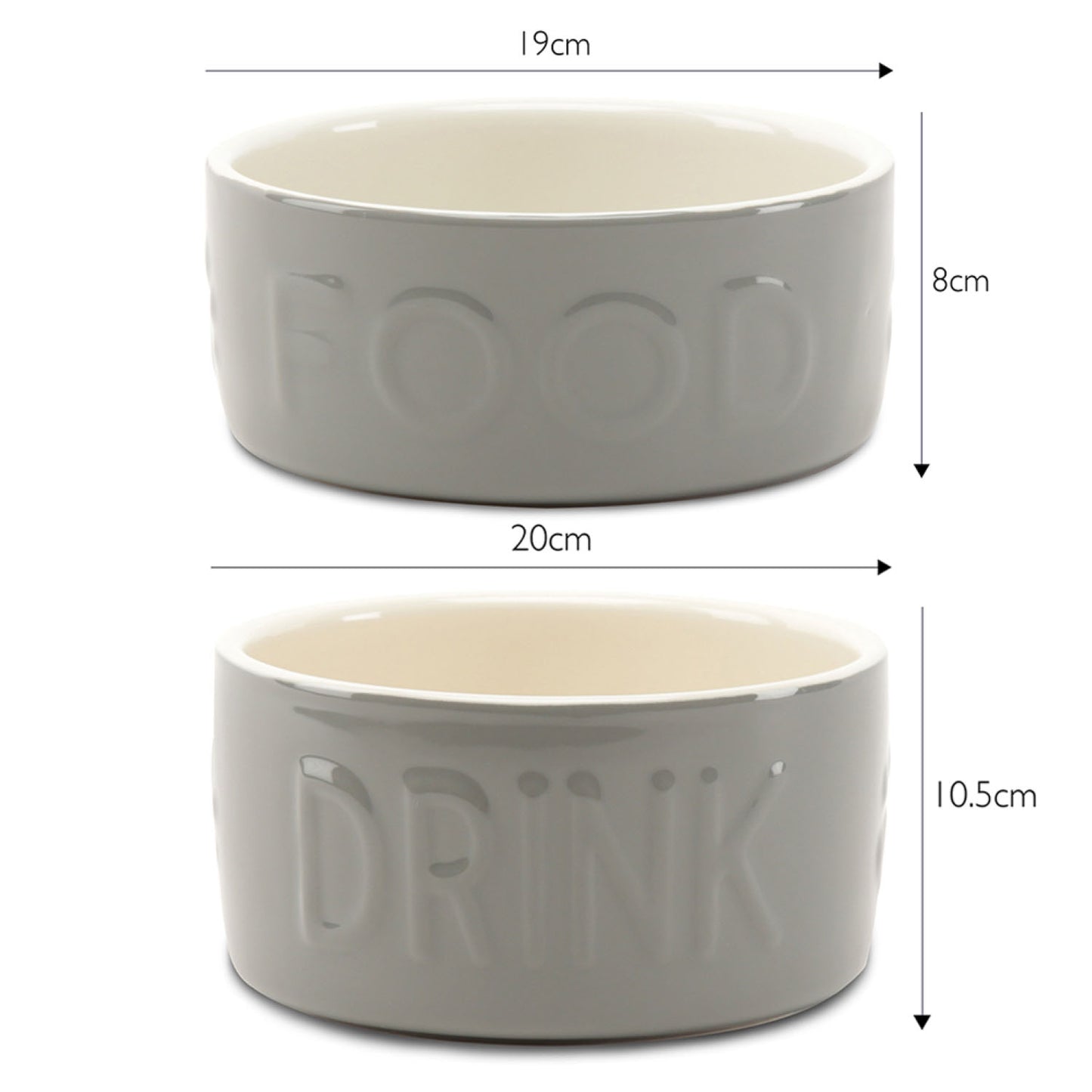 Scruffs Grey Classic Large Food & Drink Dog Bowl Set