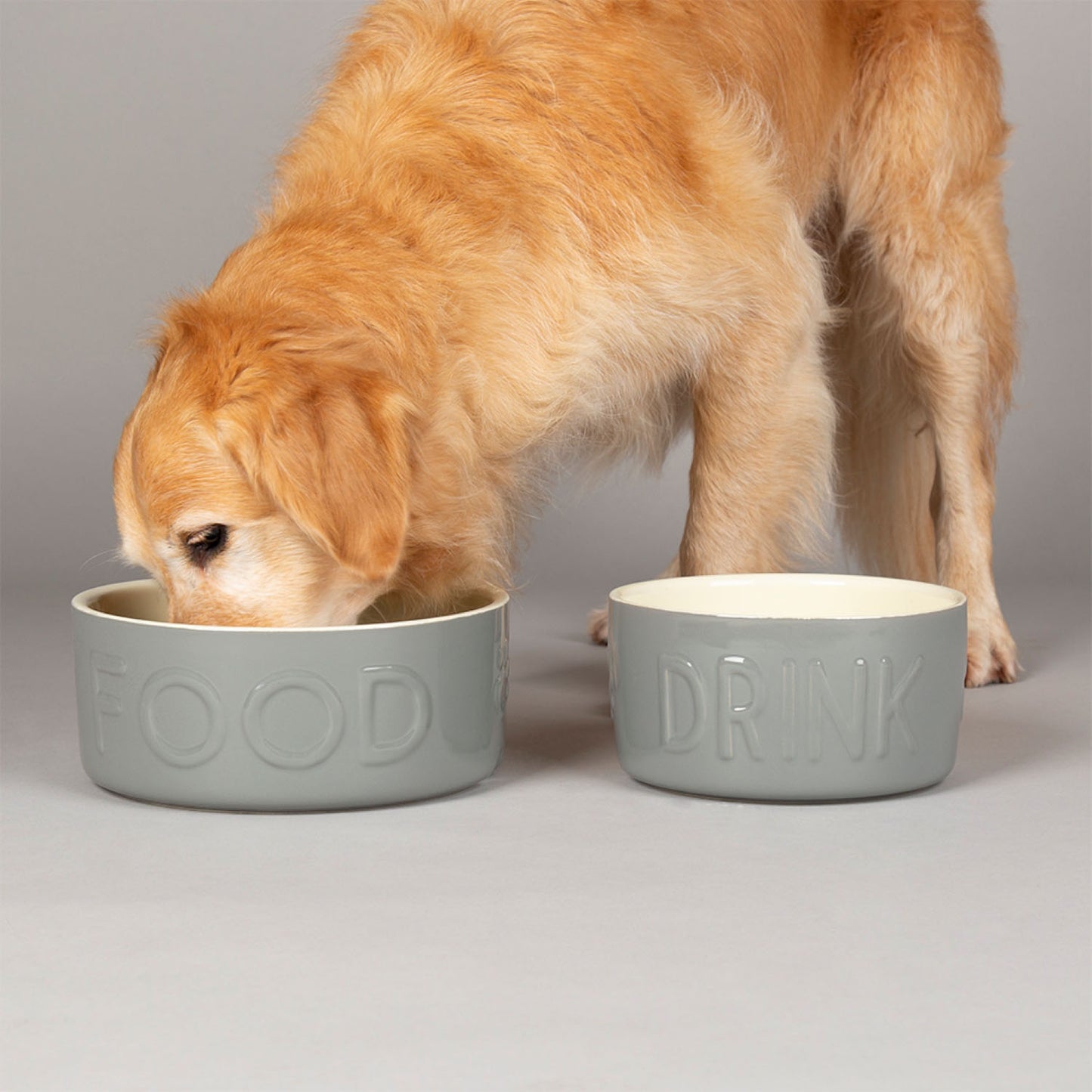Scruffs Grey Classic Slow Feeder & Drink Bowl Set For Dogs