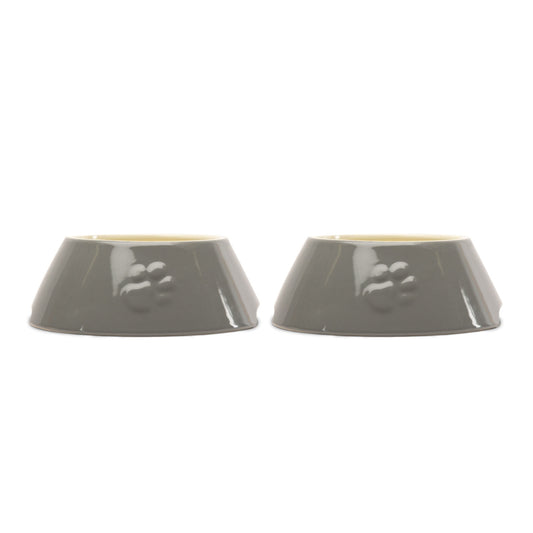 Scruffs Classic Grey 2 Piece Long Eared Dog Bowl Set