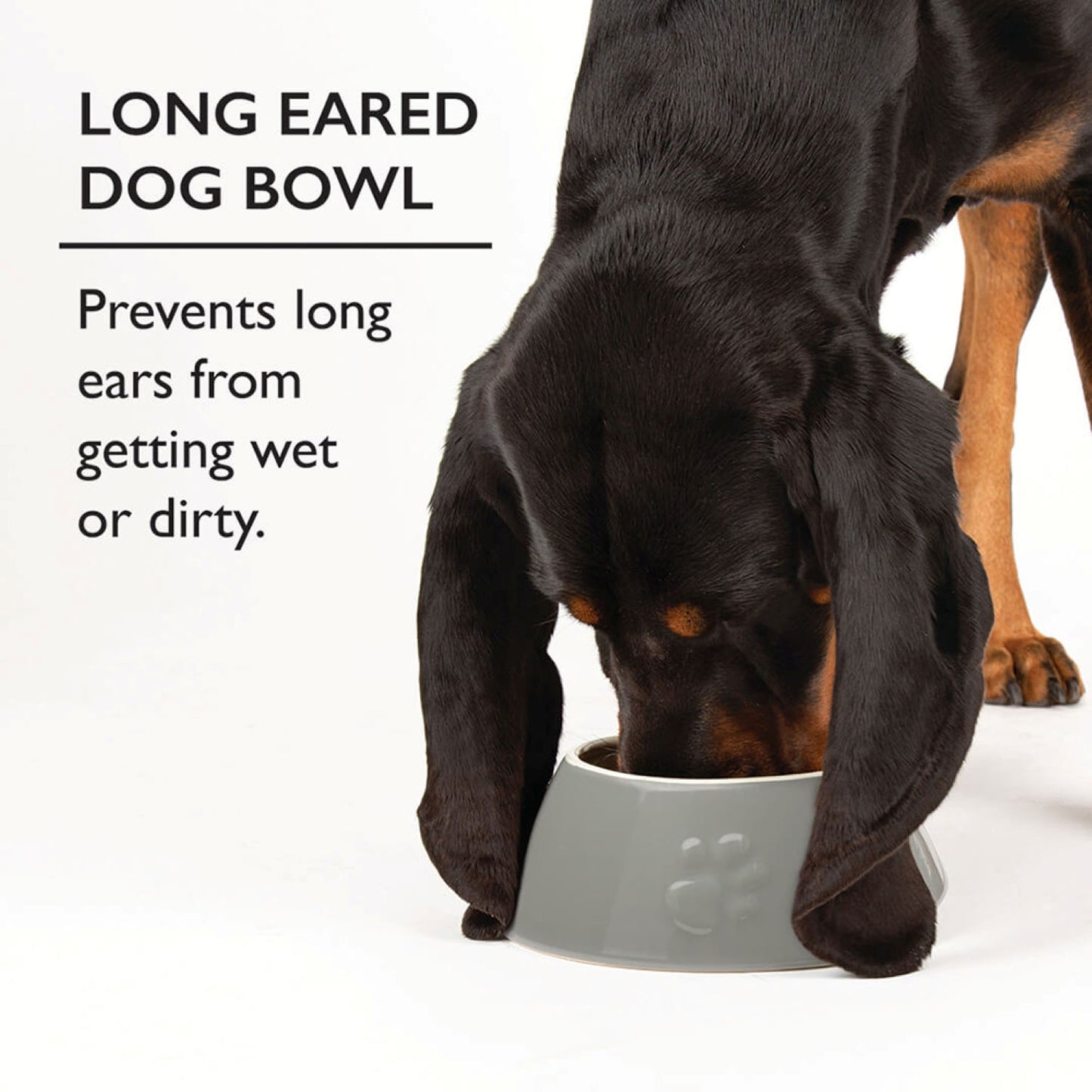 Scruffs Classic Grey 2 Piece Long Eared Dog Bowl Set