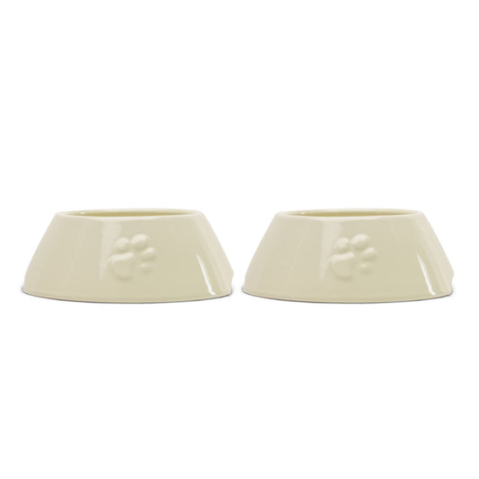 Scruffs Icon Cream 2 Piece Long Eared Dog Bowl Set