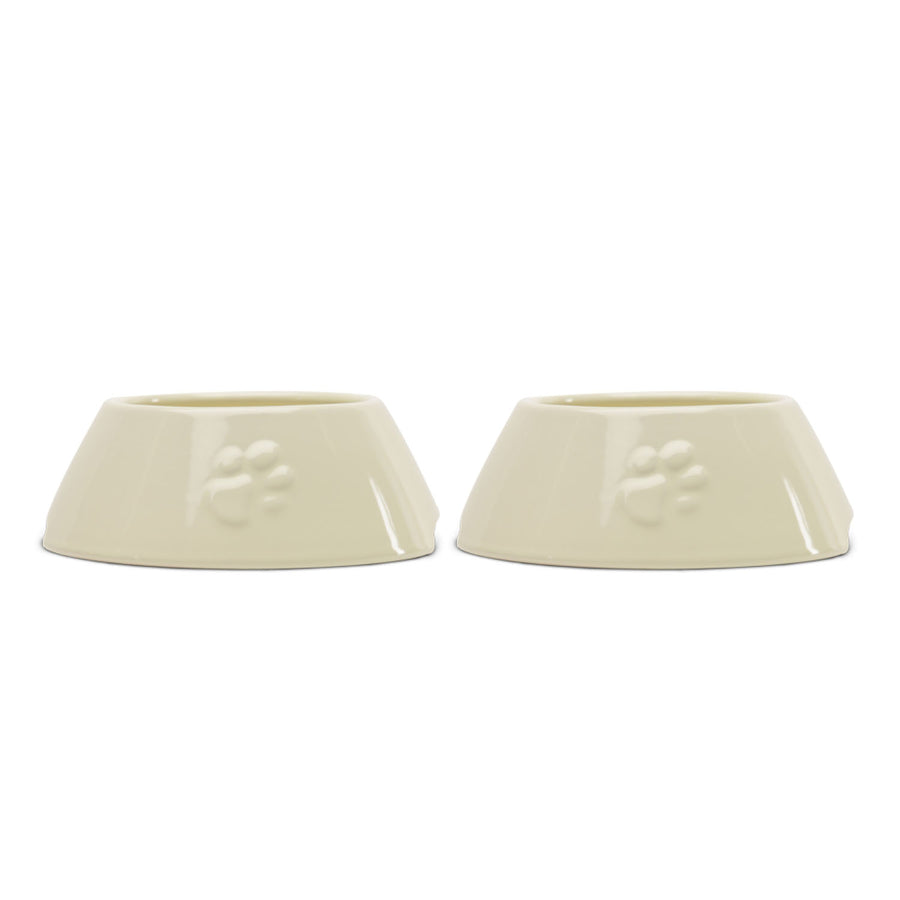 Scruffs Icon Cream 2 Piece Long Eared Dog Bowl Set