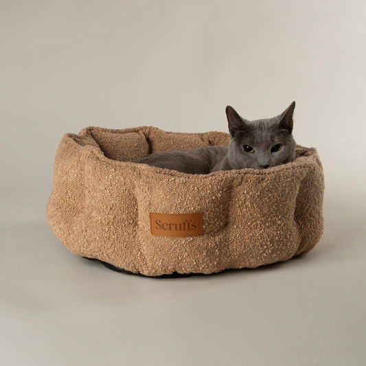Scruffs Boucle Desert Tan Cat Bed
