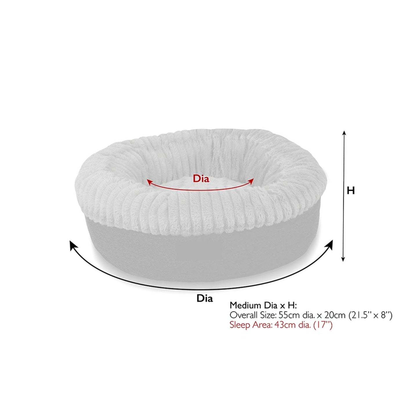 Scruffs Ellen Light Grey Pet Donut Bed