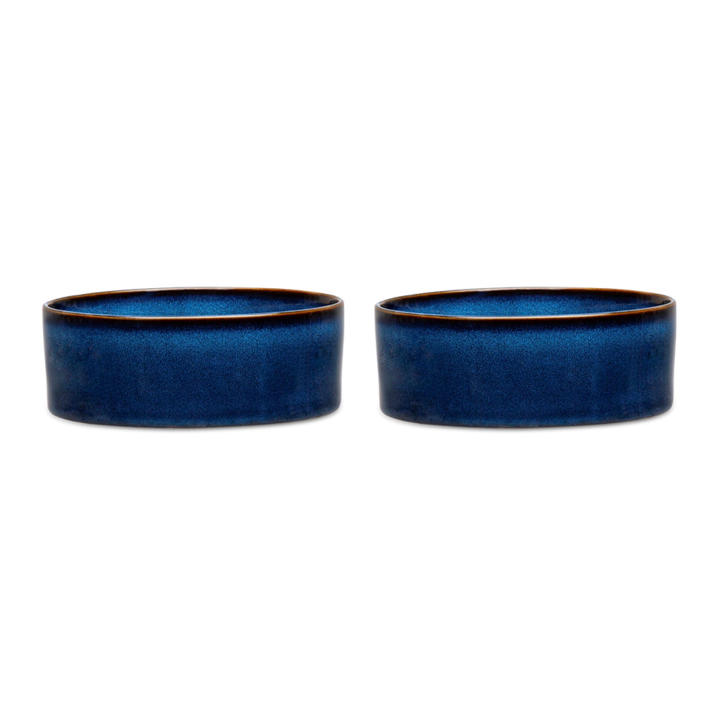 Scruffs Ceramic Heavy Duty Midnight Blue Reactive Glaze Dog Bowls (2pc Set)