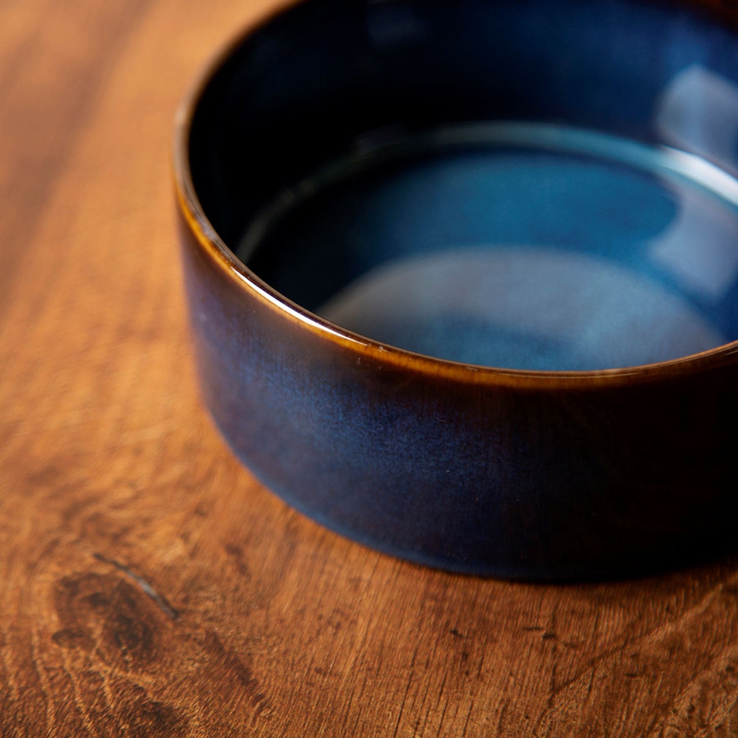 Scruffs Ceramic Heavy Duty Midnight Blue Reactive Glaze Dog Bowls (2pc Set)