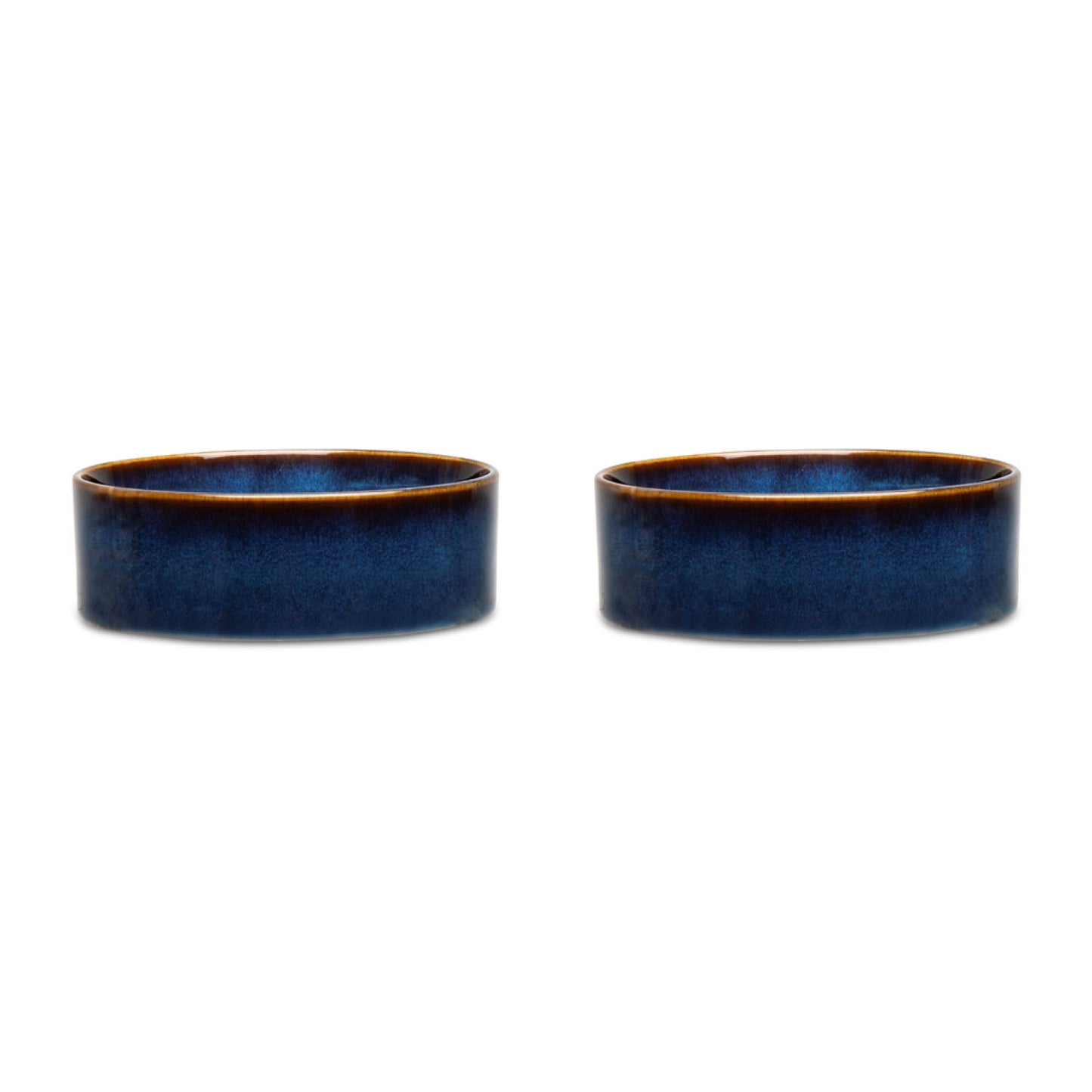Scruffs Ceramic Heavy Duty Midnight Blue Reactive Glaze Dog Bowls (2pc Set)