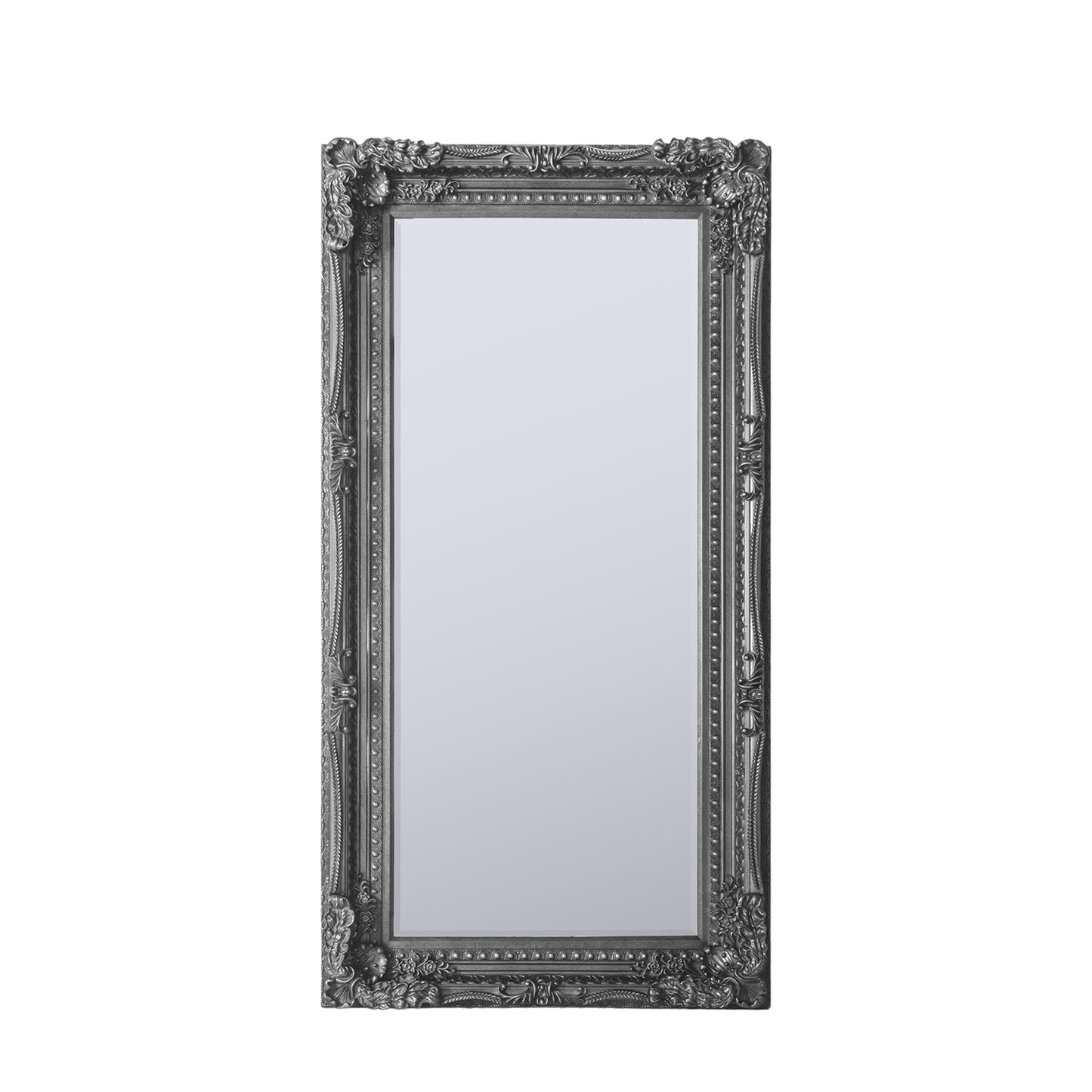 Carved Louis Silver Leaner Mirror