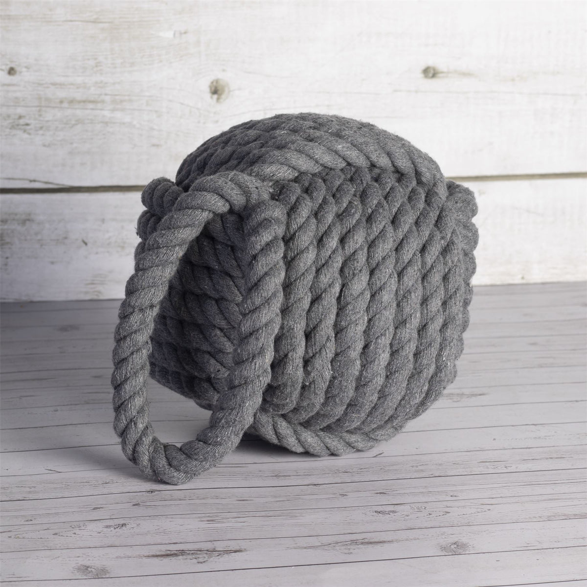 Rope Knot Door Stop Grey