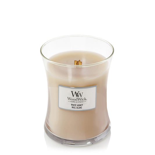 Woodwick Medium Hourglass White Honey Candle